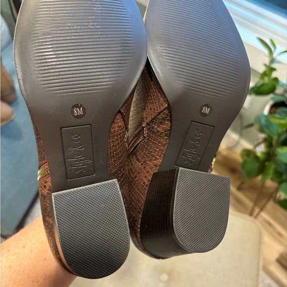 Style & Co Mariana’s brown snakeskin ankle boots size 8 - Picture 9 of 12